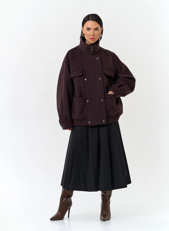 Женское укороченное пальто бомбер