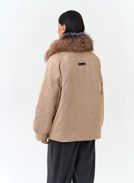Женская куртка из эко замши фото