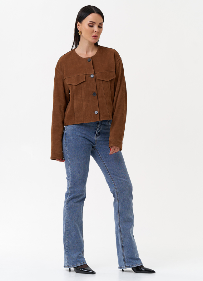 Куртка из натуральной замши модель № 29923 универмаг малина