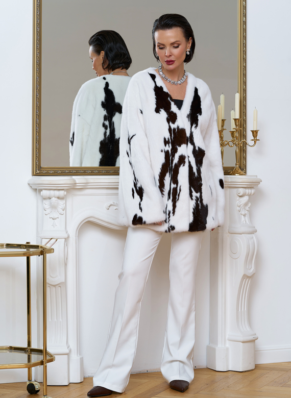 Жакет из меха норки в расцветке "ягуар"