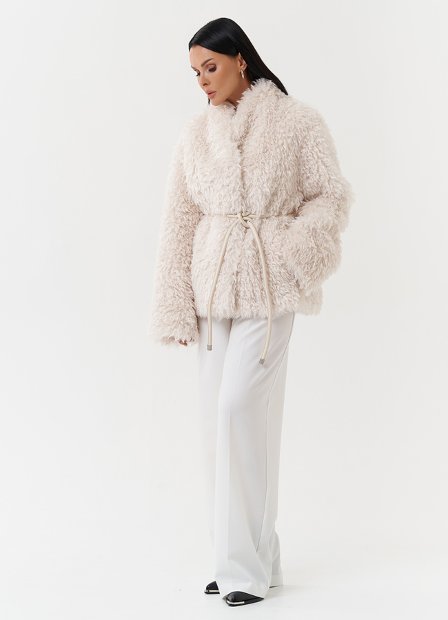 фото Шуба из эко меха под овчину модель № 31524