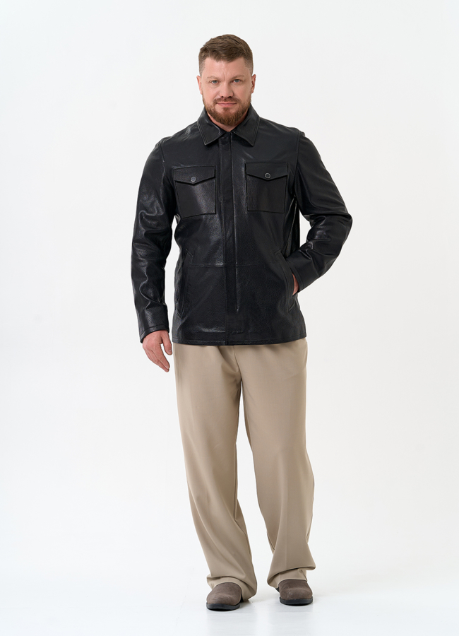 Мужская куртка из натуральной кожи модель № 32861 универмаг малина