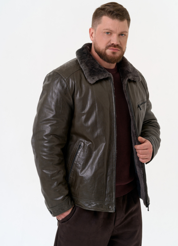 Куртка из натуральной кожи с отделкой из овчины Куртка из натуральной кожи с отделкой из овчины