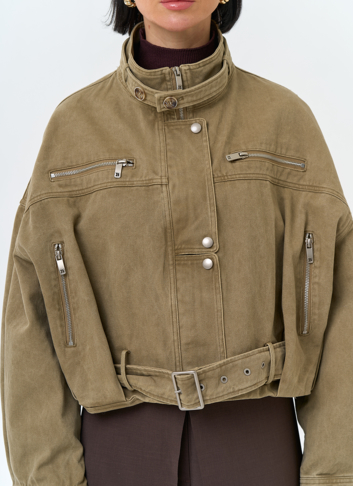 Женская короткая джинсовая куртка