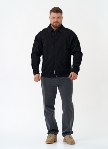 Мужская джинсовая куртка черного цвета