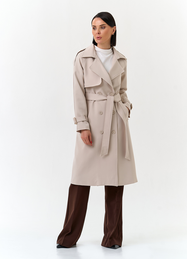 Женский светлый плащ модель № 33096 универмаг малина