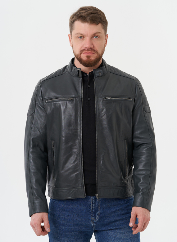 Мужская "мото" куртка из натуральной кожи