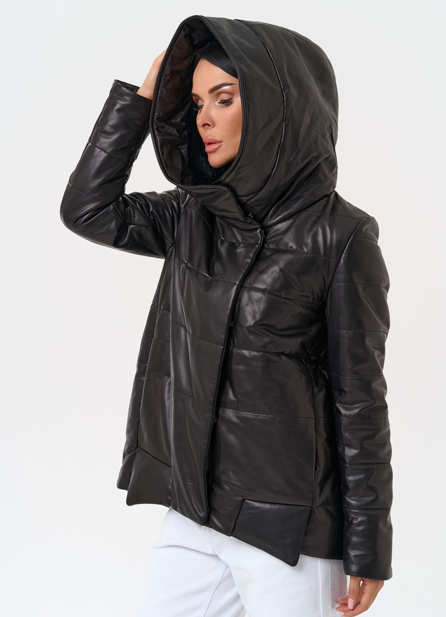 Теплая куртка из натуральной кожи модель № 75324 универмаг малина