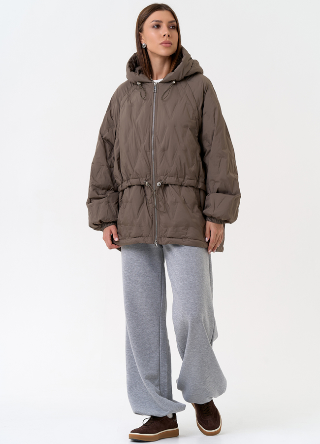 Женская куртка в коричневом цвете с капюшоном модель № 31391 универмаг малина