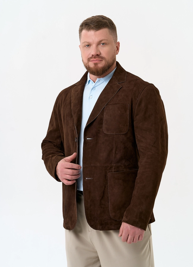 Мужской пиджак из натуральной замши модель № 32745 универмаг малина фото