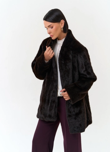 Женское пальто из эко меха