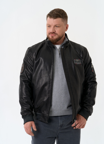 Мужская куртка бомбер из натуральной кожи