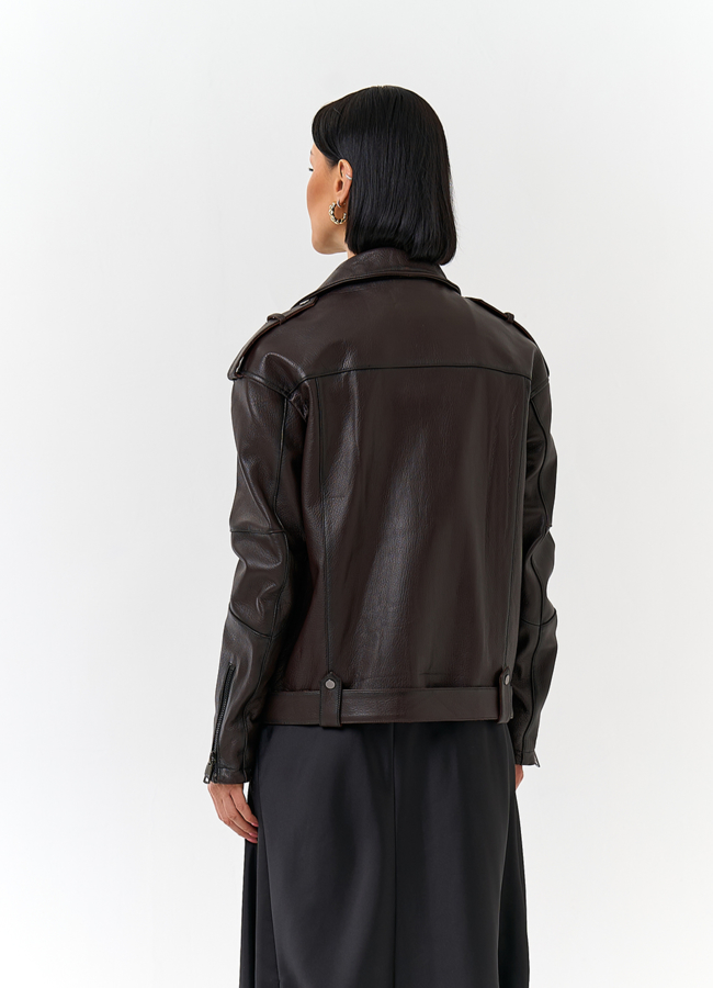 Женская косуха из натуральной кожи модель № 32737 в рассрочку