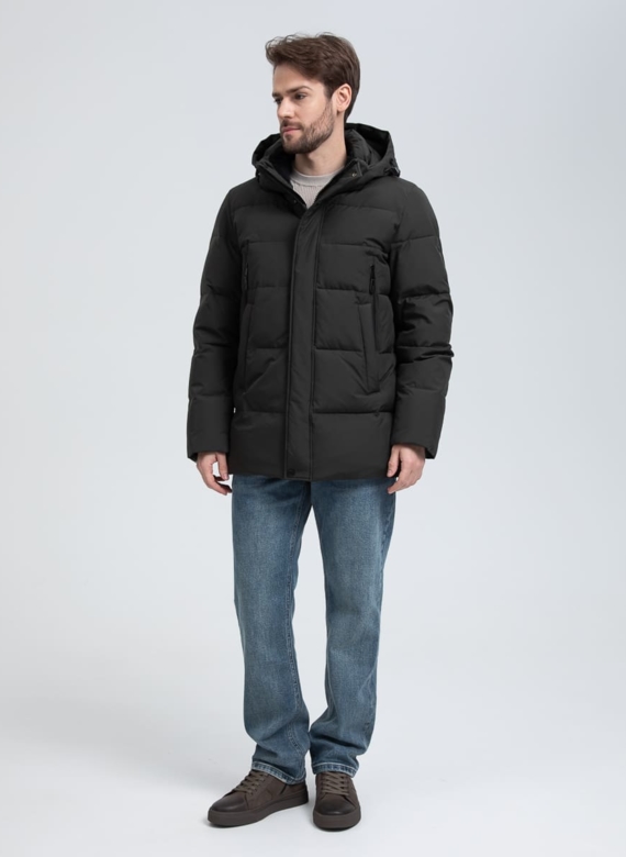 Мужской пуховик с капюшоном 