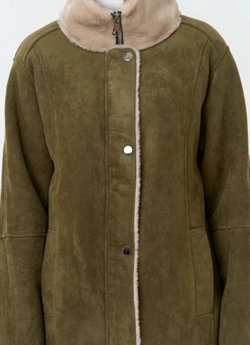Женская дубленка из эко замши