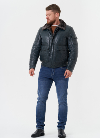 Утепленная куртка из натуральной кожи