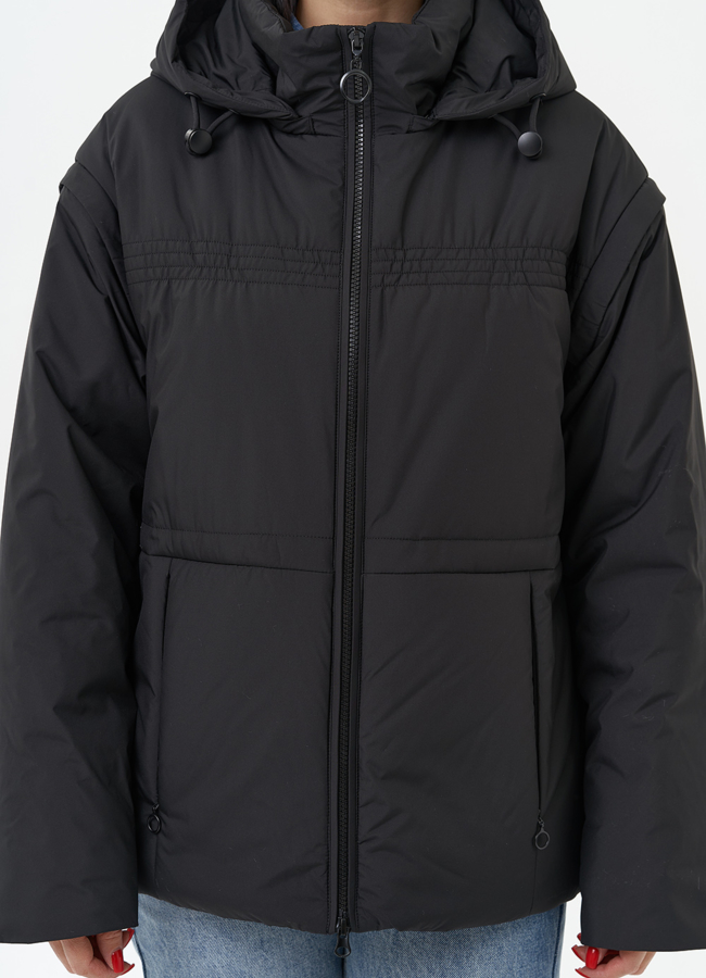 Женская утепленная куртка со съемными рукавами модель № 30011 универмаг малина