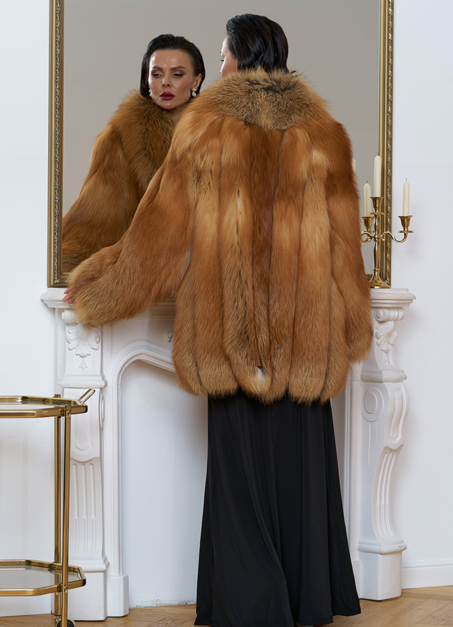 Шуба из меха рыжей лисы модель № 32070 в рассрочку