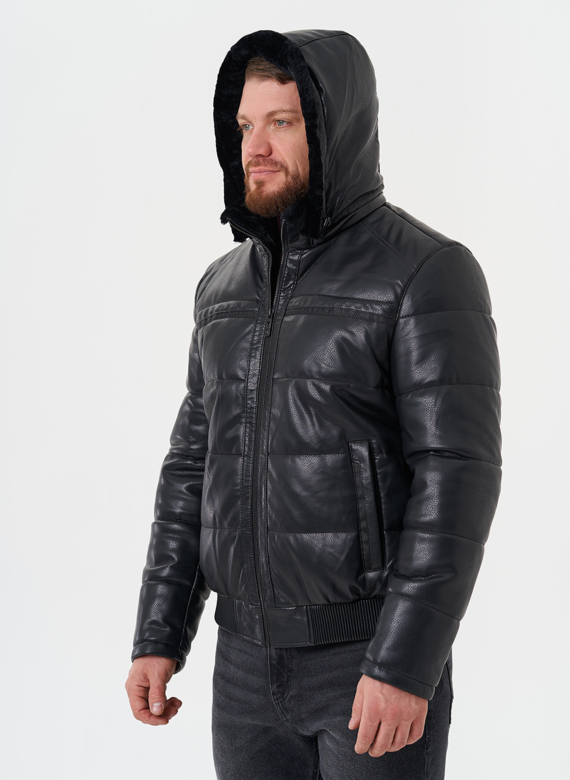 Утепленная куртка из эко кожи