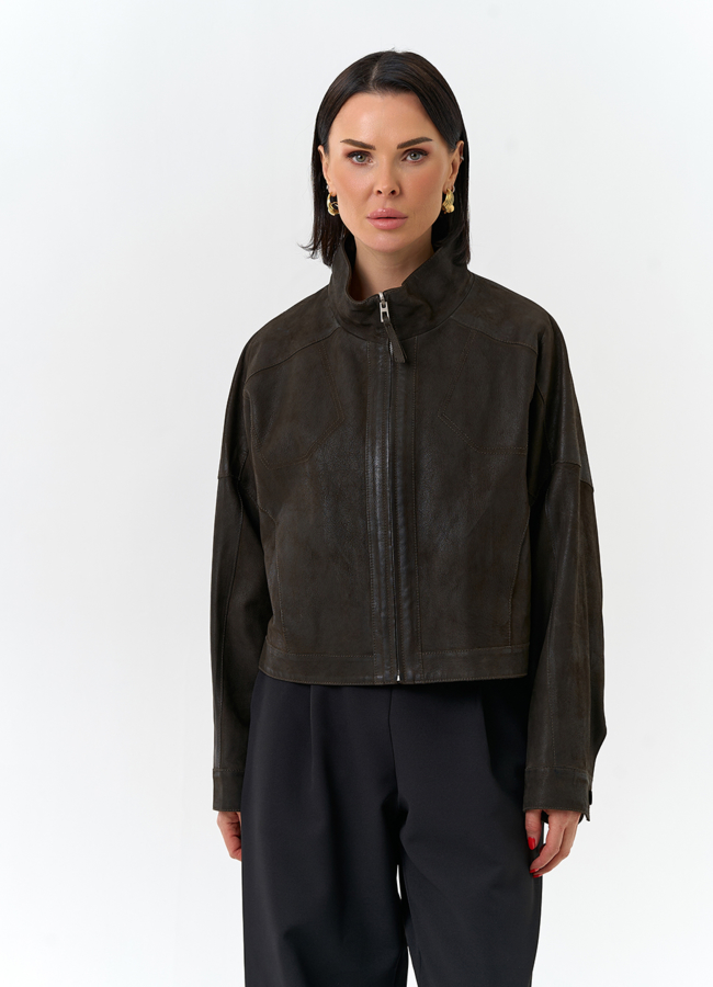 Женская двухсторонняя куртка из натуральной кожи модель № 32536 универмаг малина