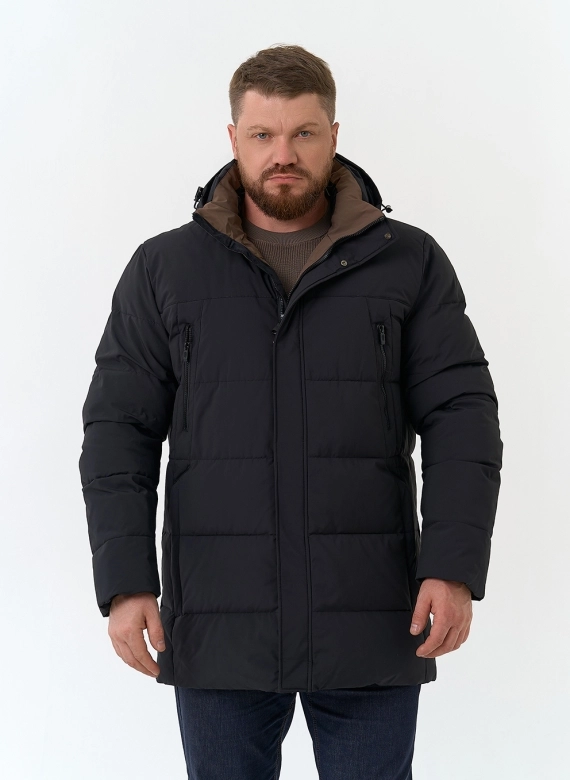 Мужской пуховик с капюшоном  фото