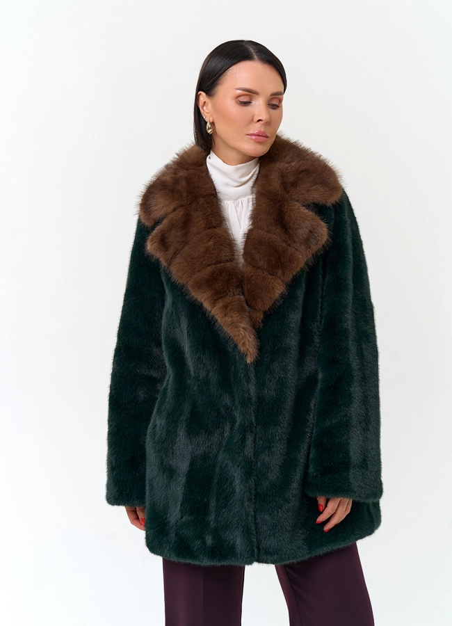 Женское полупальто из эко меха модель № 33860 универмаг малина